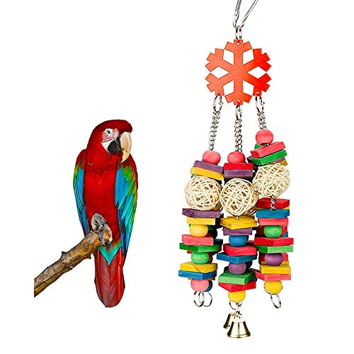 Pcivzxam Kauspielzeug für Papageien, mehrfarbig, natürliche Holzblöcke, Knoten, Vogelreißen, Kauspielzeug für alle Vögel von Pcivzxam