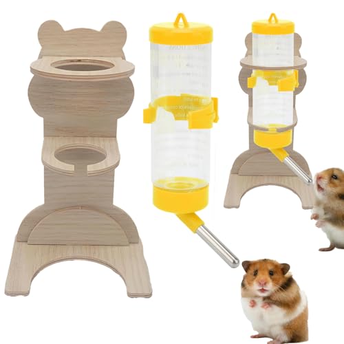 Hamster Trinkflasche, 1 Stück Trinkflaschen mit Holzständer, 120 ml Wasserspender für Hamster, Meerschweinchen und Kaninchen, Leicht zu Befestigen und Sauberes Trinkwasser zu Gewährleisten Hamster Trinkflasche, 1 Stück Trinkflaschen mit Holzständer, 120 ml Wasserspender für Hamster, Meerschweinchen und Kaninchen, Leicht zu Befestigen und Sauberes Trinkwasser zu Gewährleisten von PcvGef