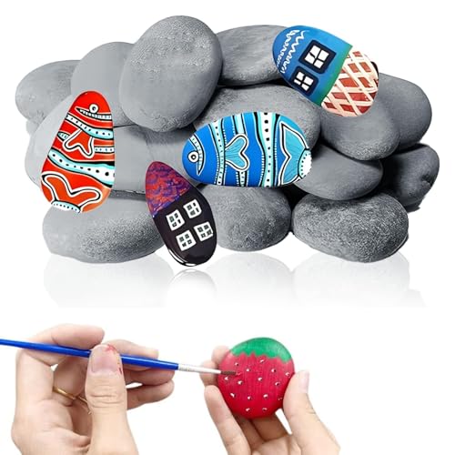 Steine Zum Bemalen, 40 Stück Flache Kieselsteine Zum Bemalen, Ideal Für Kinder Und DIY Kunst, 1-3 cm Glatte Steine Für Kreative Projekte Und Dekoration Steine Zum Bemalen, 40 Stück Flache Kieselsteine Zum Bemalen, Ideal Für Kinder Und DIY Kunst, 1-3 cm Glatte Steine Für Kreative Projekte Und Dekoration von PcvGef