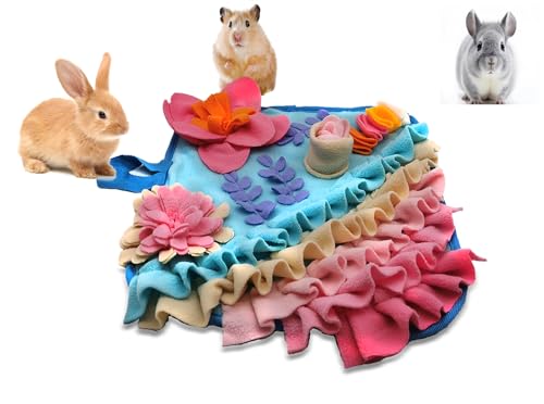 Kaninchen-Futtermatte, Hasen-Schnüffelmatte für Hamster, Puzzle-Spielzeug, interaktive Fütterungsmatten für Meerschweinchen, Hunde, Igel, Chinchillas, Frettchen, Kleintiere, Stressentspannung (Rosa, von Pdyay