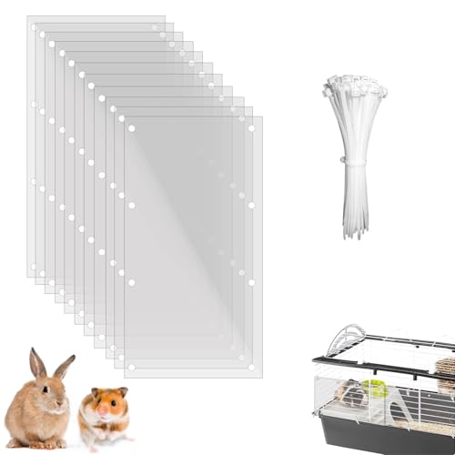 PeSandy Haustierkäfig-Einlage, Käfig Urin Schutz, 12 STÜCKE Schutz Käfig Streu für Kleintiere Kaninchen Meerschweinchen Hamster Chinchilla Igel Frettchen Ratten (Transparent, 30 x 15CM) von PeSandy