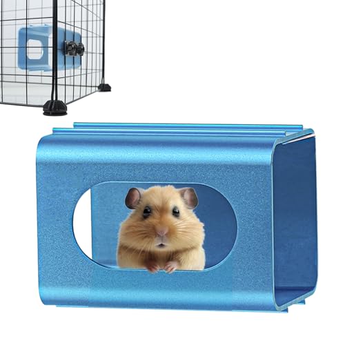 PeSandy Kühlungs-Tunnel für Hamster, Kühlungs-Haus für Hamster, Aluminium-Hängespielzeug für Kleintiere Zwerghamster Syrischer Hamster Leopardgecko bleiben diesen Sommer kühl (Blau, 12x7x7cm) von PeSandy