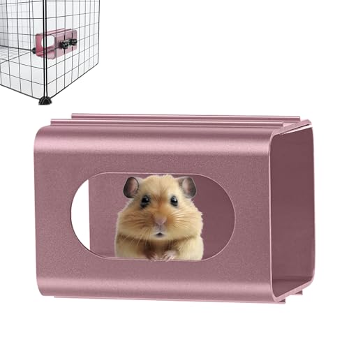 PeSandy Kühlungs-Tunnel für Hamster, Kühlungs-Haus für Hamster, Aluminium-Hängespielzeug für Kleintiere Zwerghamster Syrischer Hamster Leopardgecko bleiben diesen Sommer kühl (Rosa, 12x7x7cm) von PeSandy