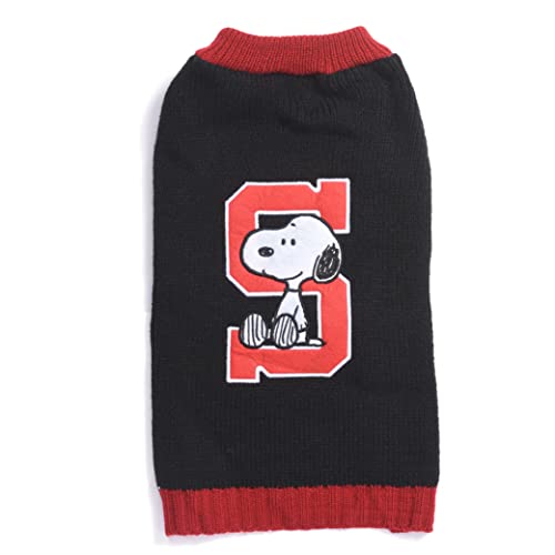 Peanuts for Pets Comics Snoopy Collegiate Dog Sweater, Medium Soft and Comfortable Dog Apparel Dog Clothing Dog Shirt Peanuts for Pets Snoopy Medium Dog Sweater, Medium Dog Shirt for Medium Dogs Black von Peanuts for Pets