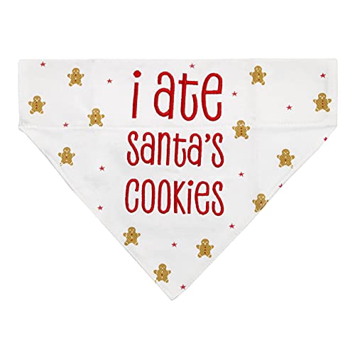 Pearhead Christmas Pet Collar Sip-On Bandana, I Ate Santa’s Cookies Holiday Dog Bandana, Pet Costume Apparel, Small/Medium, S/M von Pearhead