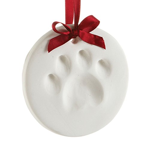 Pearhead Clay Pawprint Christmas Ornament, Pet Owner Gift, Dog or Cat Pawprint Keepsake, DIY Pawprint Hanging Ornament, Classic Red Ribbon von Pearhead