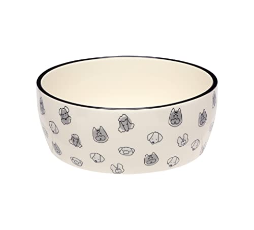Pearhead Dog Faces Ceramic Dog Bowl - 9 Cup Capacity Food and Water Bowl, Perfect for Large Dogs, Microwave and Dishwasher Safe, Large Size Pearhead Dog Faces Ceramic Dog Bowl - 9 Cup Capacity Food and Water Bowl, Perfect for Large Dogs, Microwave and Dishwasher Safe, Large Size von Pearhead