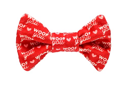 Pearhead Valentines Day Pet Bow Tie, Slide On Dog Apparel Accessories, Holiday Dog and Cat Apparel, Red Woof You Hearts Bowtie, XS/S von Pearhead