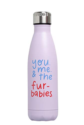 Pearhead Wasserflasche, doppelwandig, mit Aufschrift "You, Me & The Furbabies", BPA-frei, 500 ml von Pearhead