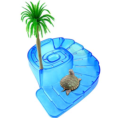 Pearlead Sonnenplattform Rampe Versteck Aquatic Habitat für Schildkröten Reptilien Versorgung schwimmender Futterspender Schildkröte Ruhe Terrasse großer natürlicher Dock Käfig Klettern Tank Aquarium von Pearlead