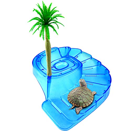 Pearlead Sonnenplattform Rampe Versteck Aquatic Habitat für Schildkröten Reptilien Versorgung schwimmender Futterspender Schildkröte Ruhe Terrasse großer natürlicher Dock Käfig Klettern Tank Aquarium von Pearlead