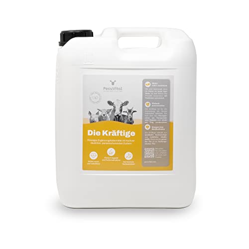 PecuVital DIE KRÄFTIGE - Ergänzungsfuttermittel gegen Ketose [hochverträglich] 10 L Verbesserung der Milchleistung - Melasse, weißer & brauner Spezialzucker & Energie für geschwächte Milchkühe von PecuVital