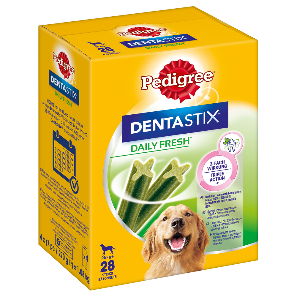 100 + 12 gratis! 112 x Pedigree Dentastix Tägliche Zahnpflege/ Fresh Tägliche Frische Hundesnacks - Fresh - für große Hunde (>25 kg) von Pedigree