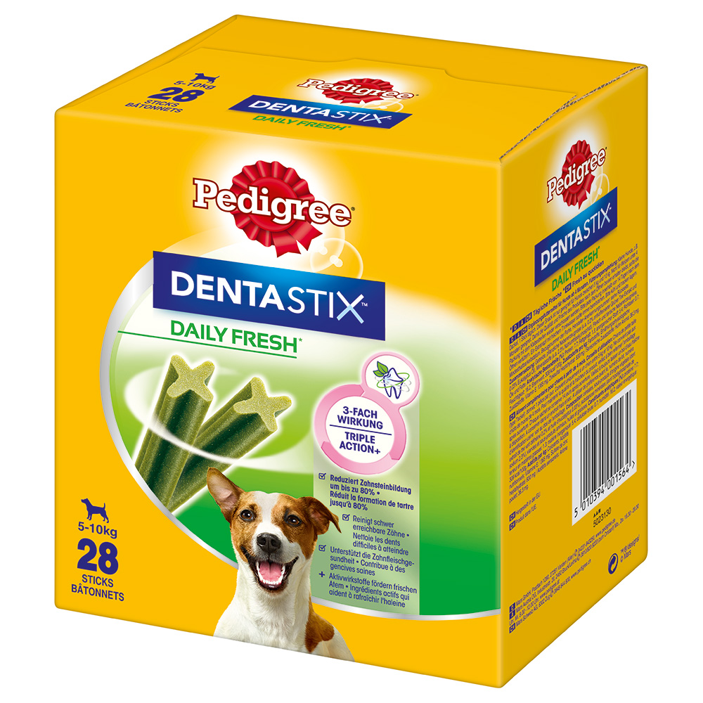 100 + 12 gratis! 112 x Pedigree Dentastix Tägliche Zahnpflege/ Fresh Tägliche Frische Hundesnacks - Fresh - für kleine Hunde (5-10 kg) von Pedigree