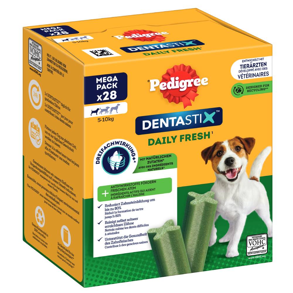 112 x Pedigree Dentastix Tägliche Zahnpflege/ Fresh Tägliche Frische - Fresh - für kleine Hunde (5-10 kg) von Pedigree