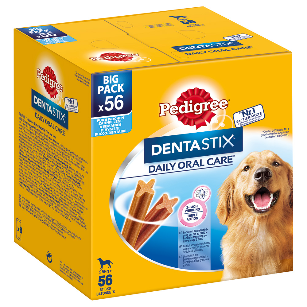 100 + 12 gratis! 112 x Pedigree Dentastix Tägliche Zahnpflege/ Fresh Tägliche Frische Hundesnacks - für große Hunde (>25 kg) von Pedigree