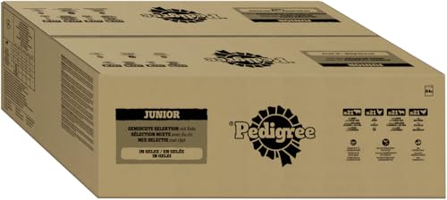 PEDIGREE DOGCARE Hundefutter Portionsbeutel Chunks in Gelee Junior 84 x 100g von PEDIGREE