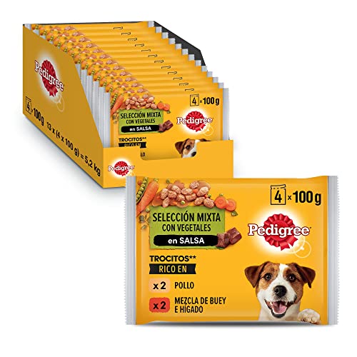 PEDIGREE Pouch - Chicken, Beef and Vegetables in Gravy - Wet Food for Adult Dogs - 13 multipacks of 4x100g Bags PEDIGREE Pouch - Chicken, Beef and Vegetables in Gravy - Wet Food for Adult Dogs - 13 multipacks of 4x100g Bags von Pedigree