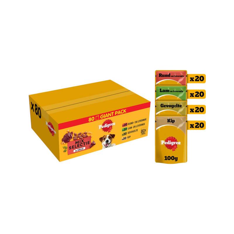 Pedigree Adult Selection in Jelly Meal Beuteln - 80 x 100 Gramm von Pedigree