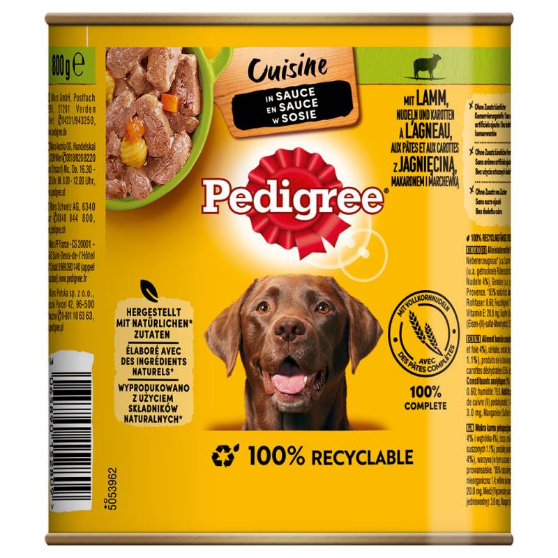 Pedigree Classic 12 x 800 g - Lamm & Karotten in Soße von Pedigree