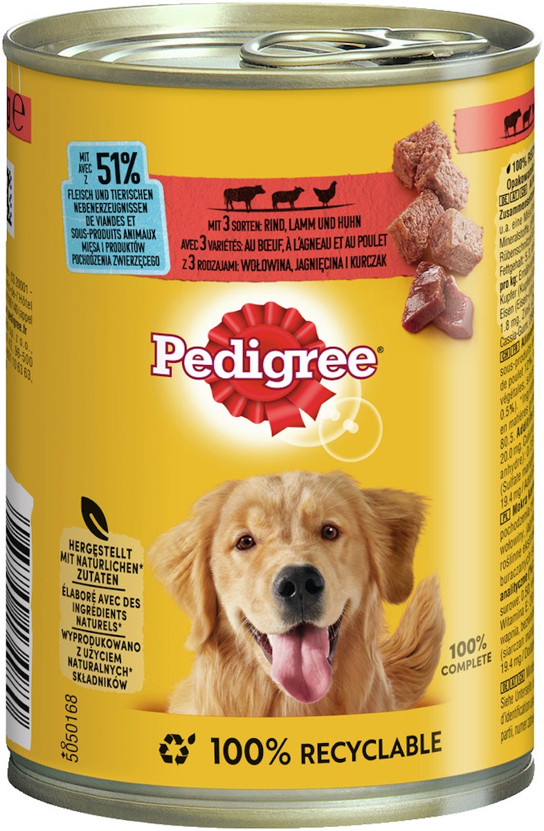 Pedigree Classic 3 Sorten Fleisch Hundenassfutter von Pedigree