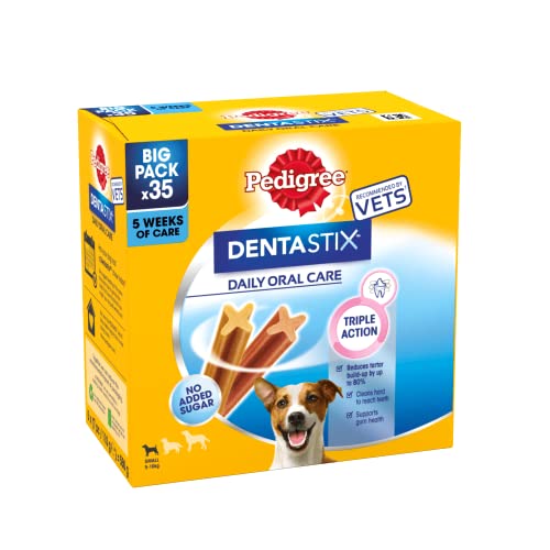 Pedigree Dentastix Daily Adult Leckerlis für kleine Hunde, 35 x Zahnstäbchen, 550 g Pedigree Dentastix Daily Adult Leckerlis für kleine Hunde, 35 x Zahnstäbchen, 550 g von Pedigree