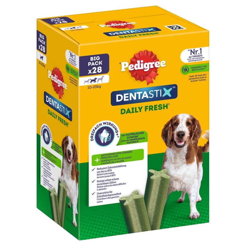 Pedigree Dentastix Fresh tägliche Frische für mittelgroße Hunde (10-25 kg) - Multipack (112 Stück) von Pedigree