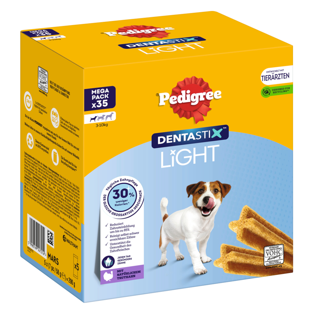 Pedigree Dentastix Light: Dental Chews für kleine Hunde (5 - 10 kg) - Multipack (70 Stück) von Pedigree