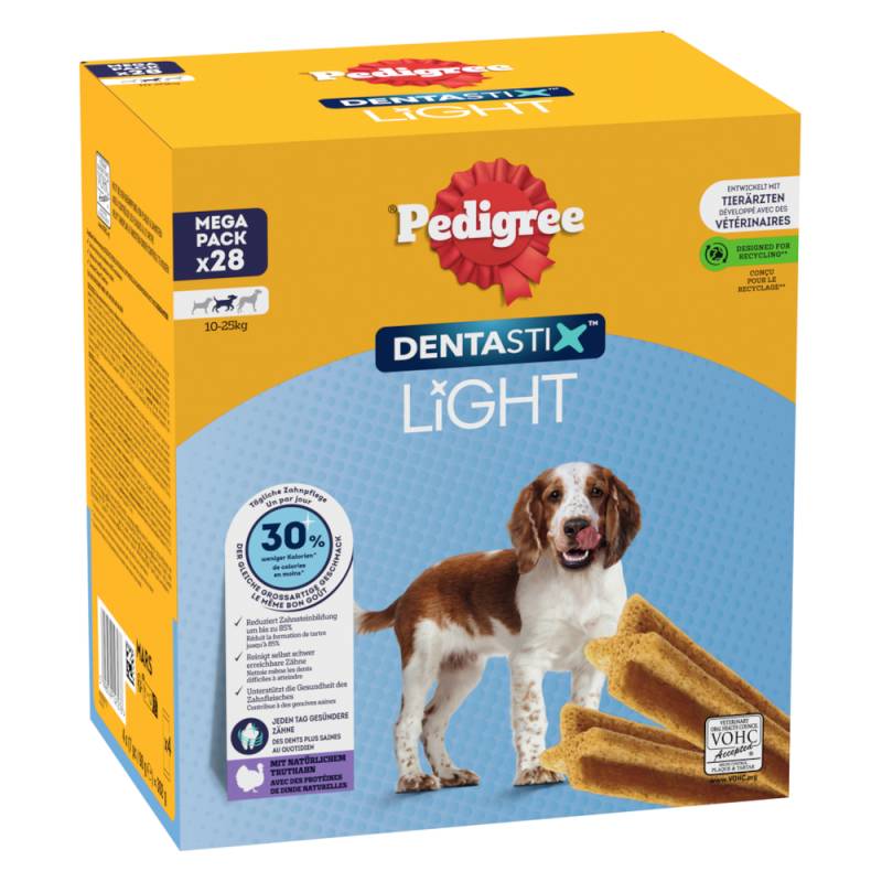 Pedigree Dentastix Light: Dental Chews für mittelgroße Hunde (10 - 25 kg) - Multipack (56 Stück) von Pedigree