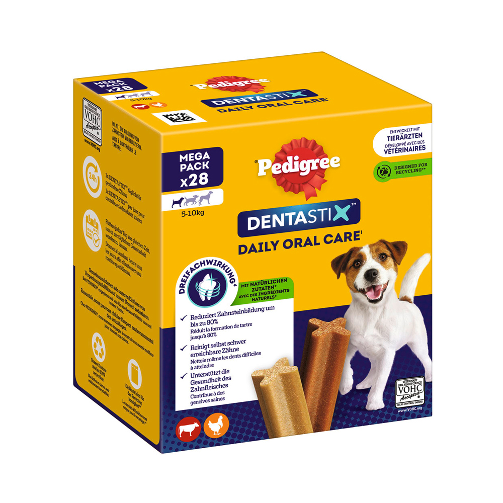 Zahnpflege Snack: Pedigree Dentastix für kleine Hunde (5-10 kg) - Multipack (28 Stück) von Pedigree