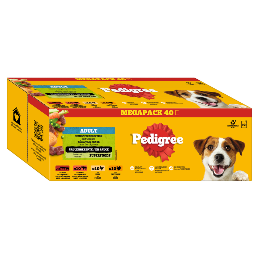 Pedigree Frischebeutel 40 x 100 g - Gemischte Selektion in Sauce (4 Varietäten) von Pedigree