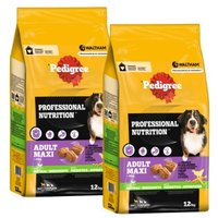 Pedigree Professional Nutrition Adult Maxi >25kg mit Geflügel und Gemüse 2x12 kg von Pedigree