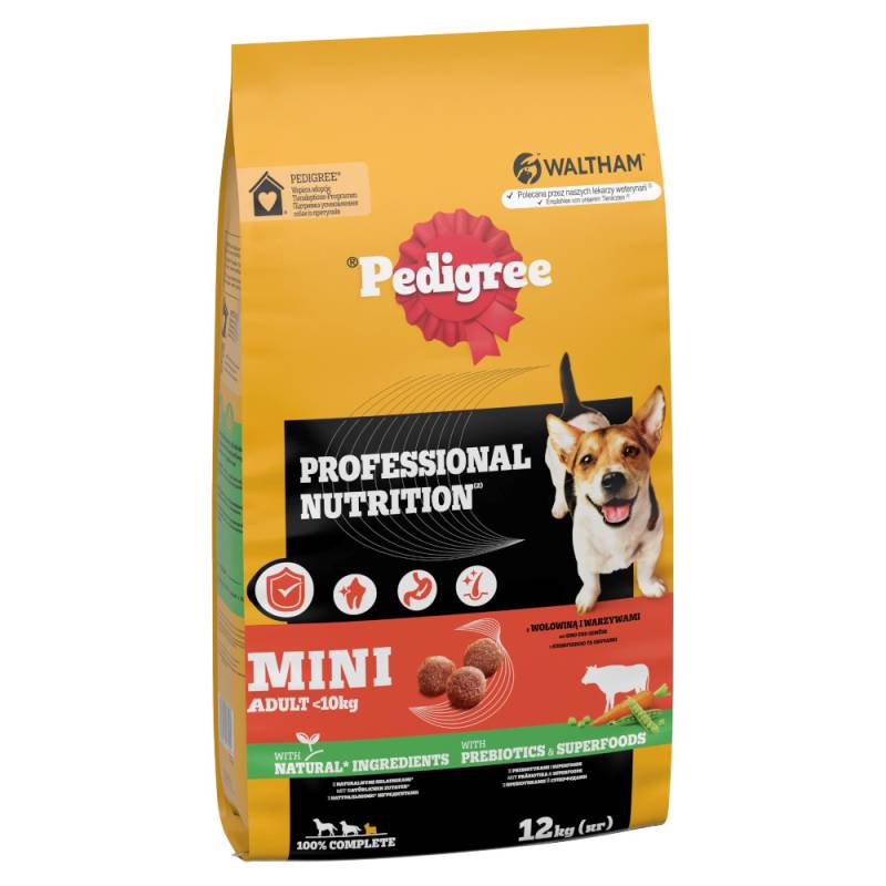 Pedigree Professional Nutrition Mini Adult mit Rind & Gemüse - Sparpaket: 2 x 12 kg von Pedigree
