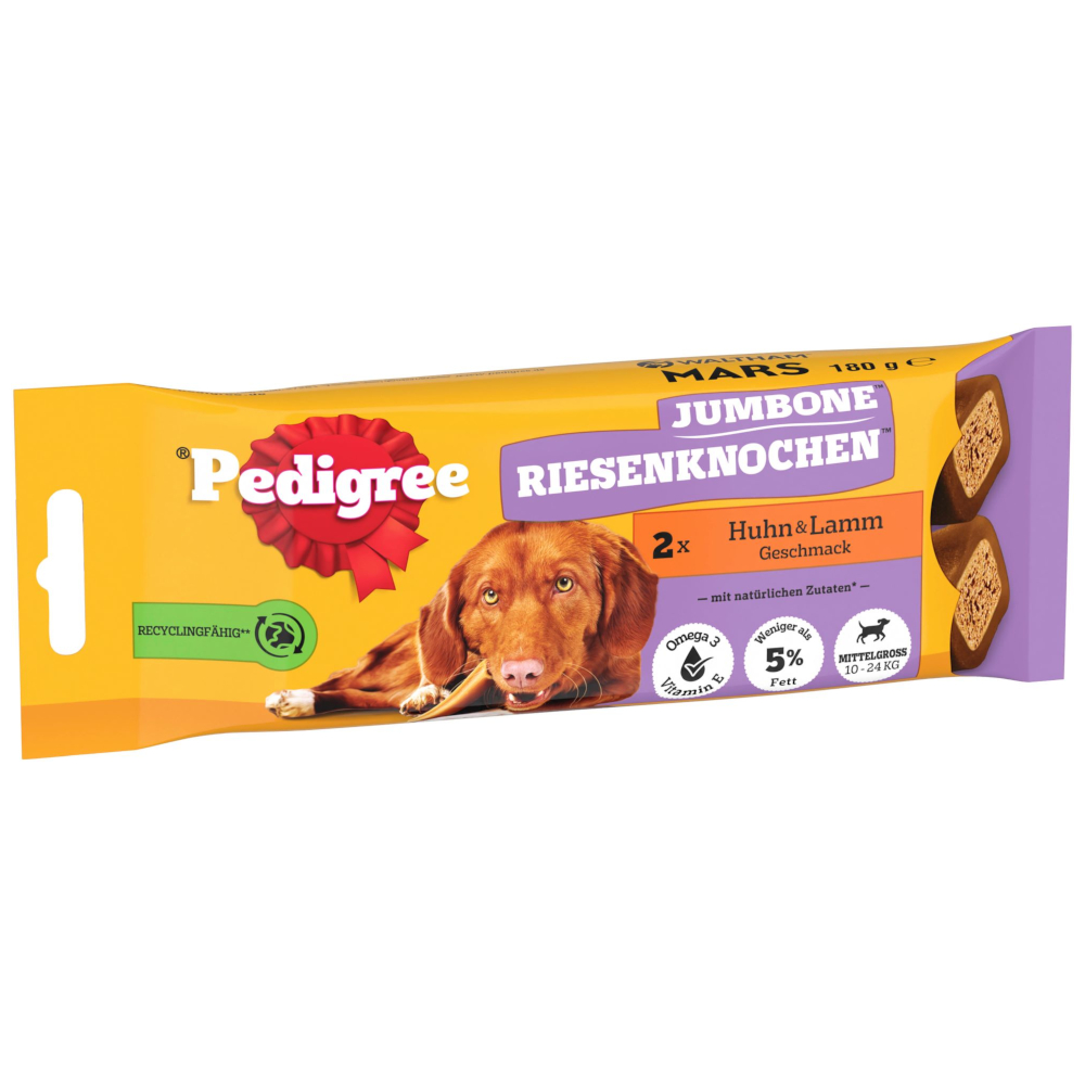 Pedigree Riesenknochen mit Huhn und Lamm - Medium 180 g (2 Stück) von Pedigree