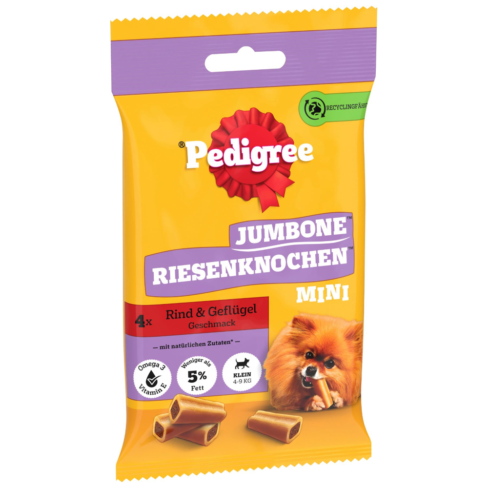 Pedigree Riesenknochen mit Rind - Sparpaket: Mini 6 x 160 g (6 x 4 Stück) von Pedigree