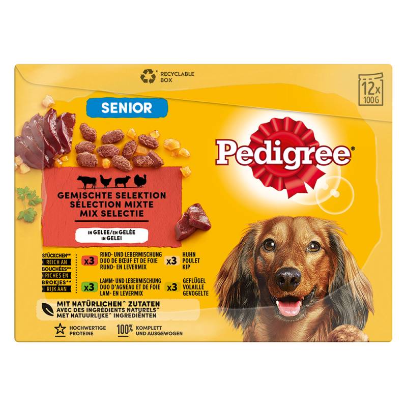 Pedigree Senior Frischebeutel Multipack Nassfutter für Hunde - Sparpaket: 48 x 100 g von Pedigree