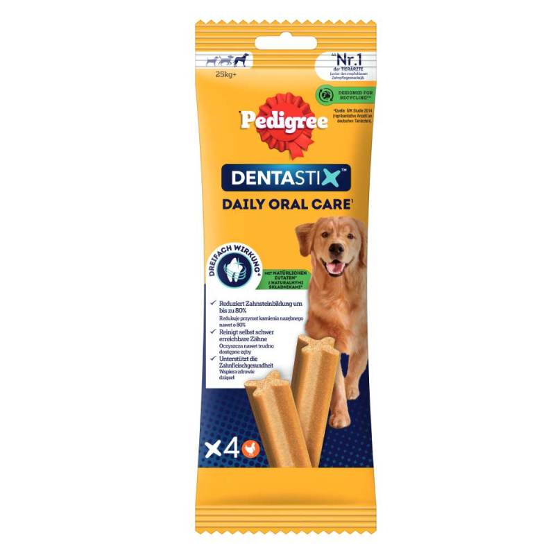 Zahnpflege Snack: Pedigree Dentastix für große Hunde (>25 kg) - 4 Stück (154 g) von Pedigree