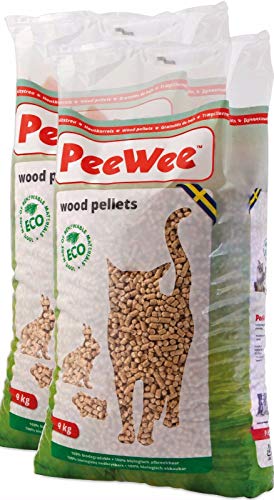 PeeWee 28 L / 18 KG Holzstreu Katzenstreu Einstreu Bio Öko Streu Pellets (2x9kg) von PeeWee