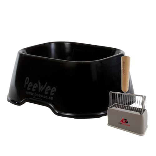 PeeWee [Bundle] EcoClassic schwarz + CatAmore Katzenstreuschaufel XXL Metall mit Halterung von PeeWee