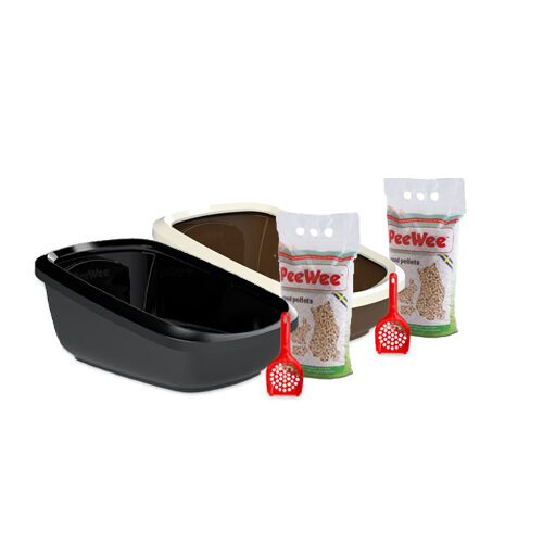 PeeWee EcoGranda Katzenklo Starter-Paket - Salbeigrün/Creme von PeeWee