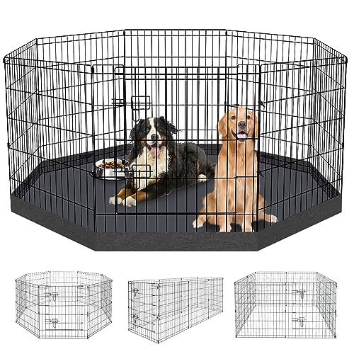 Hundegehege für den Innenbereich, faltbar, Metalldraht, für den Innen- und Außenbereich, 8 Paneele, 76,2 cm, mit Bodenpolster/oberer Abdeckung Hundegehege für den Innenbereich, faltbar, Metalldraht, für den Innen- und Außenbereich, 8 Paneele, 76,2 cm, mit Bodenpolster/oberer Abdeckung von Peekaboo