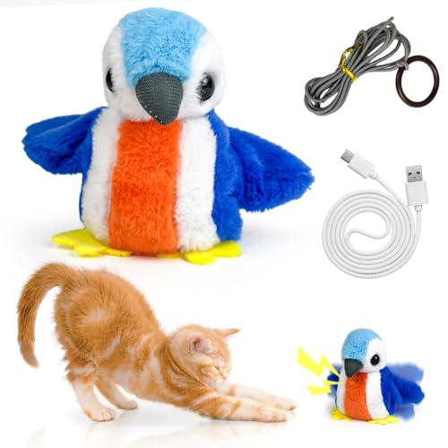 Elektrisches interaktives Katzenspielzeug, Katzenspielzeug, echte Flügel und Zwitschern wie EIN Vogel, Plüschspielzeug, wiederaufladbar,Touch-Aktivierung Mit Katzenminze und Feder - Blauer Vogel Elektrisches interaktives Katzenspielzeug, Katzenspielzeug, echte Flügel und Zwitschern wie EIN Vogel, Plüschspielzeug, wiederaufladbar,Touch-Aktivierung Mit Katzenminze und Feder - Blauer Vogel von Peelanmall