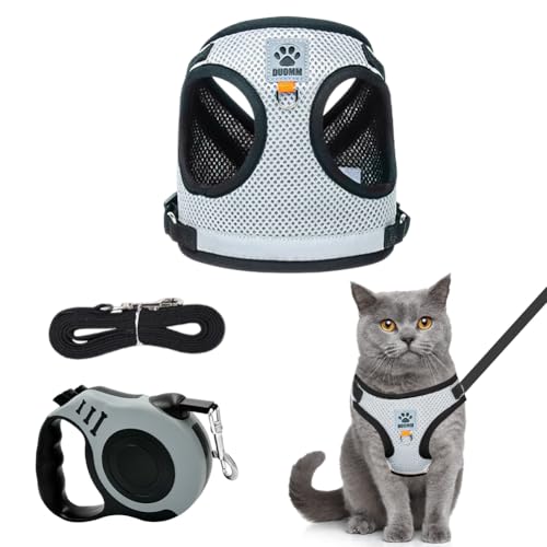 Katzengeschirr mit Leine,Verstellbares Katzenleine,Ausbruchsicher Hergestellt aus atmungsaktivem Mesh-Material,Mit Weichem Innenfutter,Reflektierenden Streifen für Katzen Kitten Hunde Welpen Katzengeschirr mit Leine,Verstellbares Katzenleine,Ausbruchsicher Hergestellt aus atmungsaktivem Mesh-Material,Mit Weichem Innenfutter,Reflektierenden Streifen für Katzen Kitten Hunde Welpen von Peelanmall