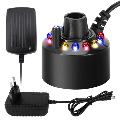 Peelanmall Ultraschall-Nebelmacher, Aquarium Nebelmaschine, Mister Fogger, LED Mini Nebelmaschine mit 12 Bunten Lichtern, Ultraschall Nebler mit 24V Adapter, für Springbrunnen, Halloween, Weihnachten Peelanmall Ultraschall-Nebelmacher, Aquarium Nebelmaschine, Mister Fogger, LED Mini Nebelmaschine mit 12 Bunten Lichtern, Ultraschall Nebler mit 24V Adapter, für Springbrunnen, Halloween, Weihnachten von Peelanmall