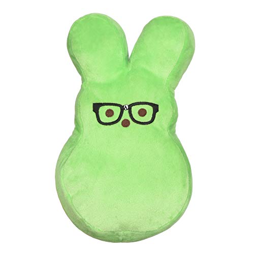 Peeps for Pets Bunny 12 Zoll Grün Nerd Bunny Plüsch Hundespielzeug | Hundekauspielzeug für alle Hunde mit Brille | Großes Mädchen Hundespielzeug aus weichem Plüschstoff von Peeps