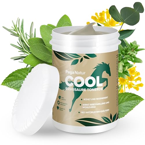 PegaNatur Cool Essigsaure Tonerde [wohltuend & kühlend] 2,5kg Pferdesalbe mit ätherische Öle hilft bei Regeneration, Entspannung, Bänder, Gelenke, Muskel & Muskelkater bei Pferde Pferdebalsam Heilerde von PegaNatur