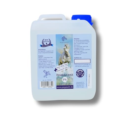 5% Totes Meer Sole 2,5 Liter • Pferde Inhalation Soletherapie • Regeneration der Atemwege für Pferde - Pegasalt 5% Totes Meer Sole 2,5 Liter • Pferde Inhalation Soletherapie • Regeneration der Atemwege für Pferde - Pegasalt von Pegasalt