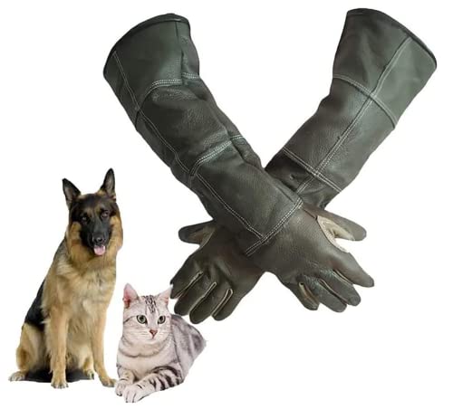 PeiBan Handschuhe für die Handhabung von Tieren, Sicherheits-Lederhandschuhe, Arbeitshandschuhe, Schutzhandschuhe für Bad, Fellpflege, Hund, Katze, Vogel, Schlange, Eidechse, Reptilien von PeiBan
