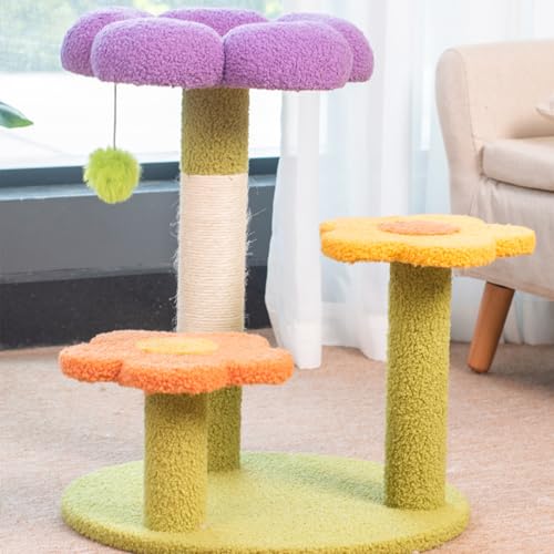 Blumenförmiger Katzenkratzbaum,Sisal-Kratzpfosten,Mehrzonen für Klettern,Spielen & Ausruhen mit Flauschball,Stabiler Grund,Ideal für Katzen zum Kratzen,Entspannen & Toben Blumenförmiger Katzenkratzbaum,Sisal-Kratzpfosten,Mehrzonen für Klettern,Spielen & Ausruhen mit Flauschball,Stabiler Grund,Ideal für Katzen zum Kratzen,Entspannen & Toben von Peiaw