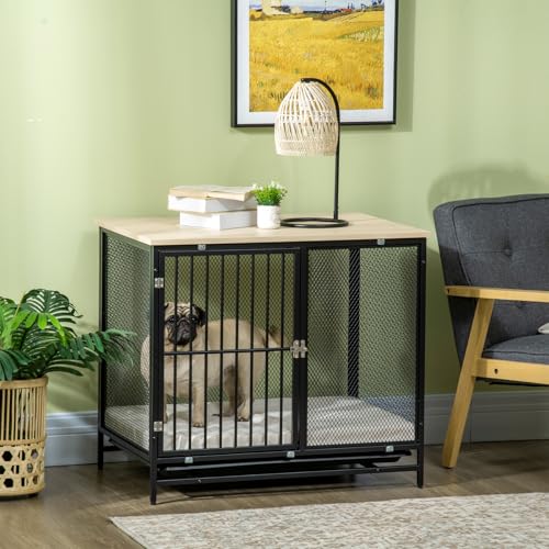 Hundekäfig für Zuhause, Abschließbar Hundehütte mit Kissen, Hundebox mit Paletten,Multifunktionale Hundekiste Beistelltisch,Moderne Hundehütte Indoor für mittelgroße Hunde unter 20 kg Hundekäfig für Zuhause, Abschließbar Hundehütte mit Kissen, Hundebox mit Paletten,Multifunktionale Hundekiste Beistelltisch,Moderne Hundehütte Indoor für mittelgroße Hunde unter 20 kg von Peiaw